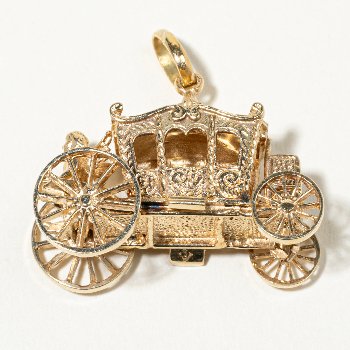 14k Yellow Gold Carriage Charm