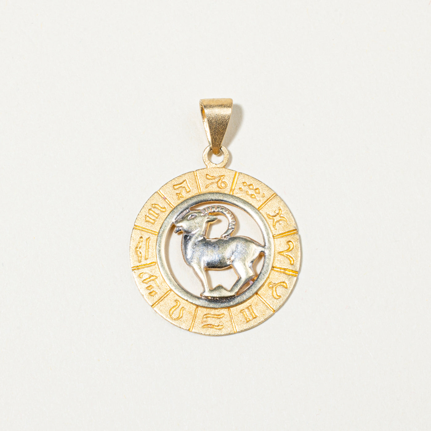 14k Yellow Gold Aries Zodiac Pendant