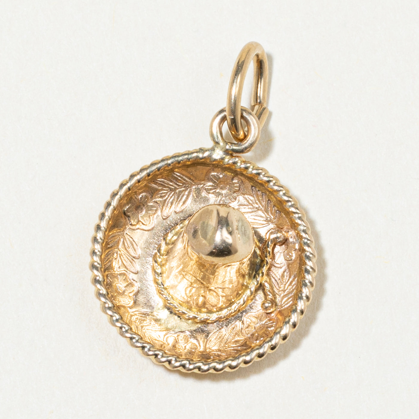 Breloque sombrero en or jaune 14 carats