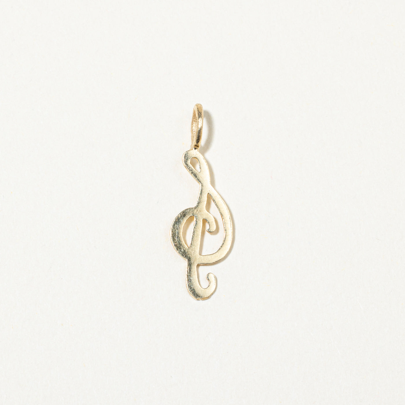 14k Yellow Gold Treble Clef Charm