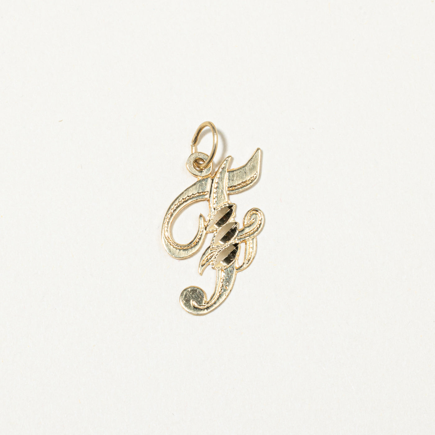 14k Yellow Gold "F" Initial Charm