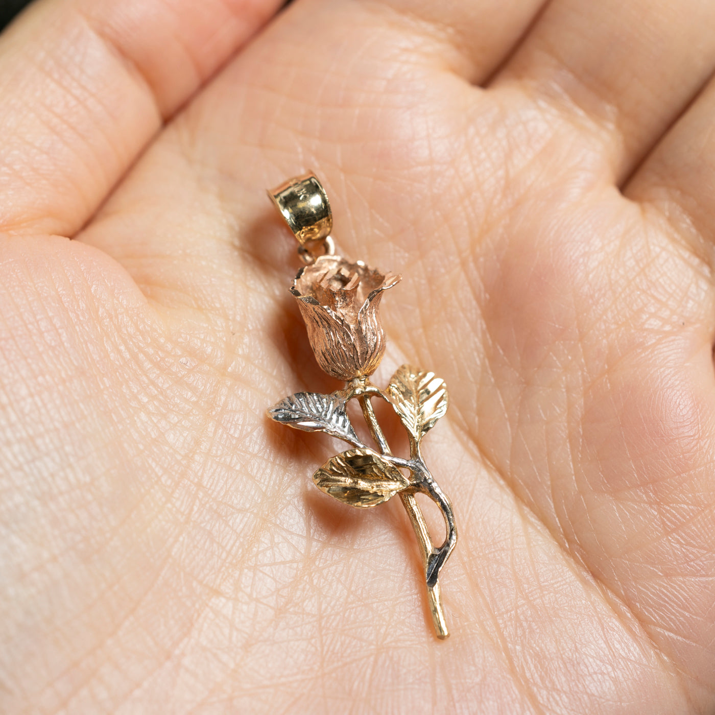 10k Yellow Gold Rose Pendant
