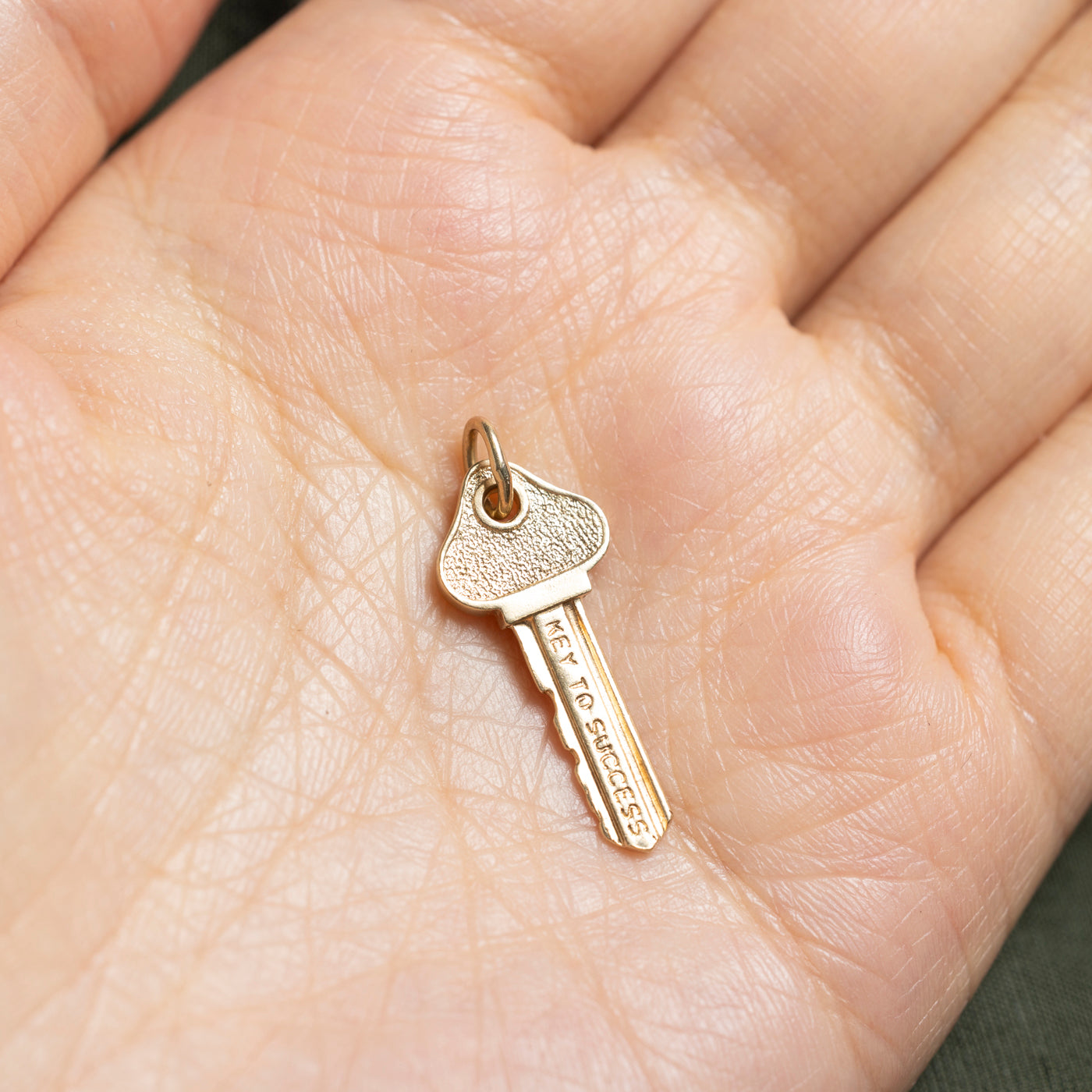 10k Yellow Gold "Key to Success" Key Charm