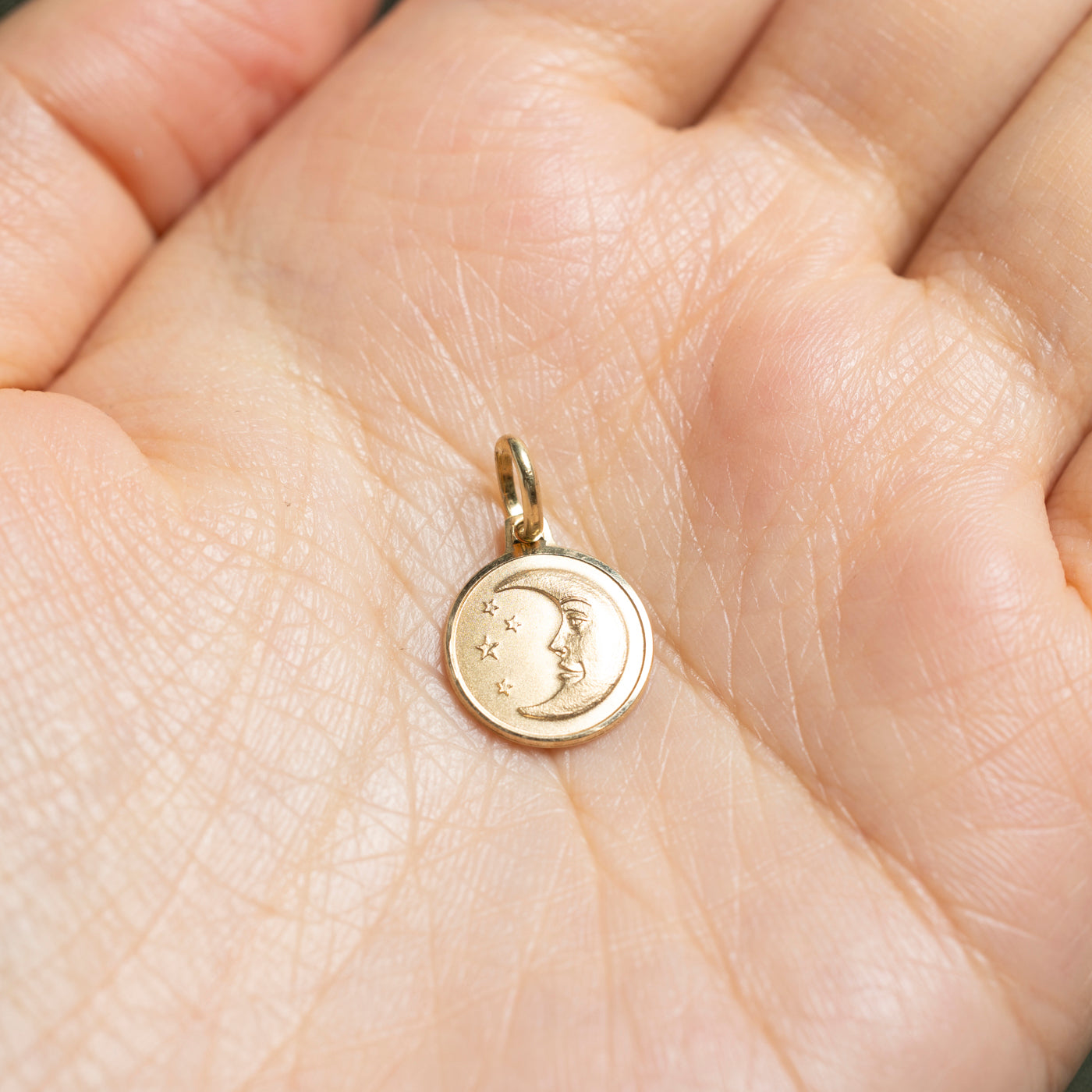 10k Yellow Gold Moon & Stars Charm