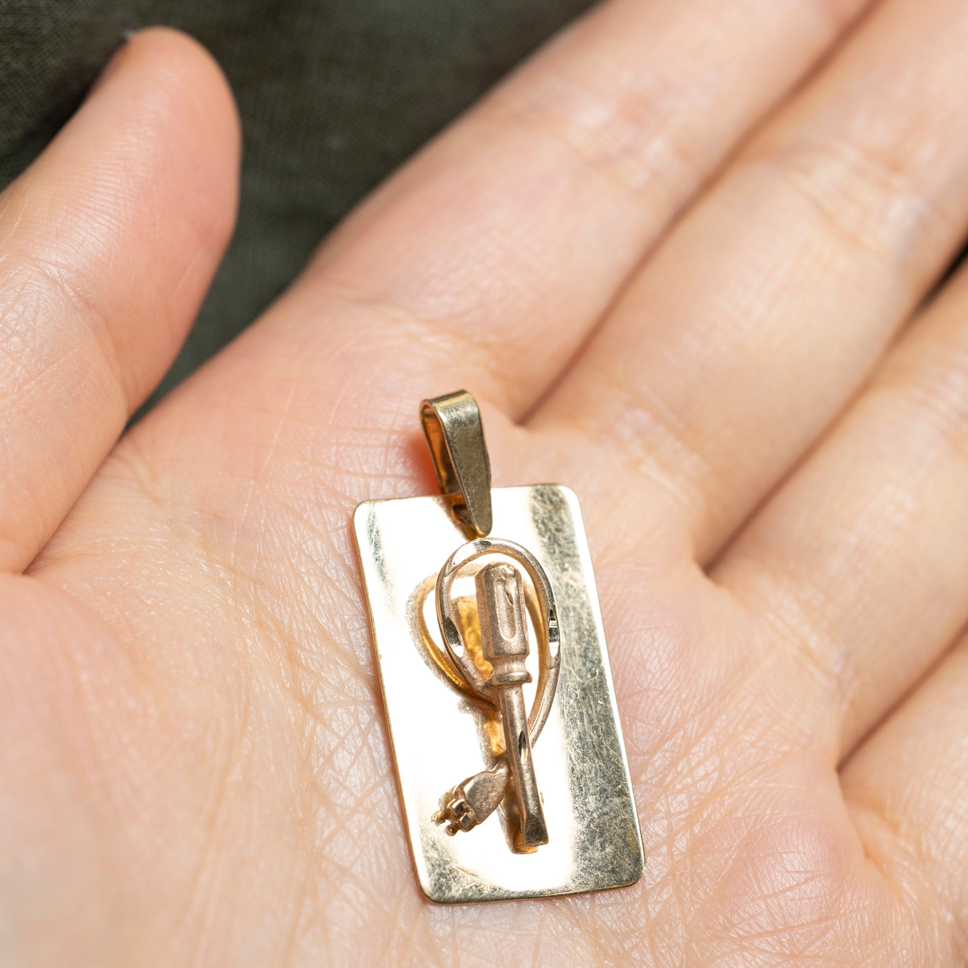 10k Yellow Gold Screwdriver & Plug Pendant