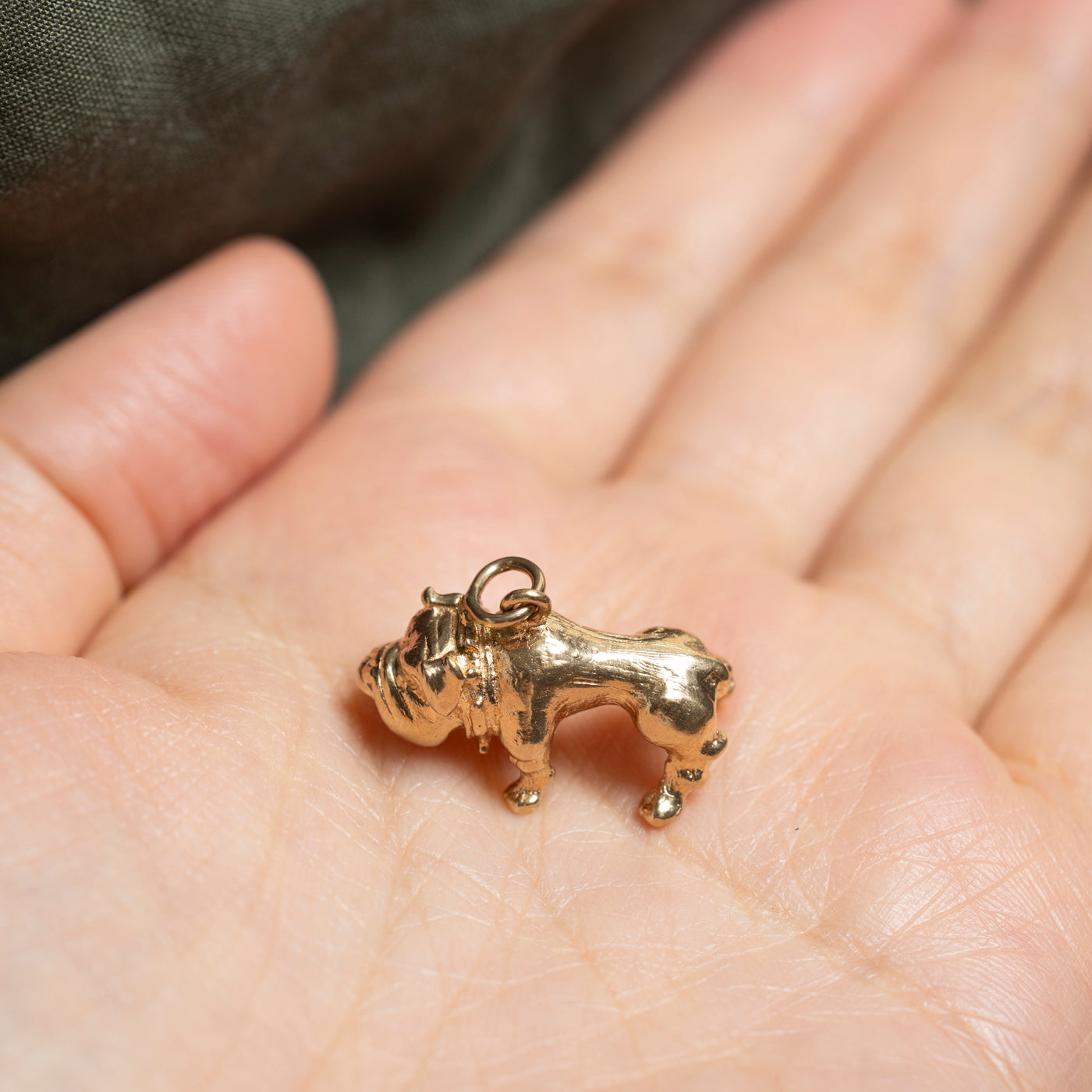 14k Yellow Gold Bulldog Charm