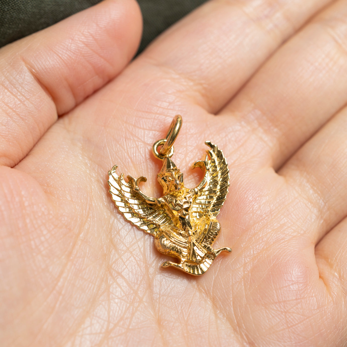 14k Yellow Gold Garuda Charm
