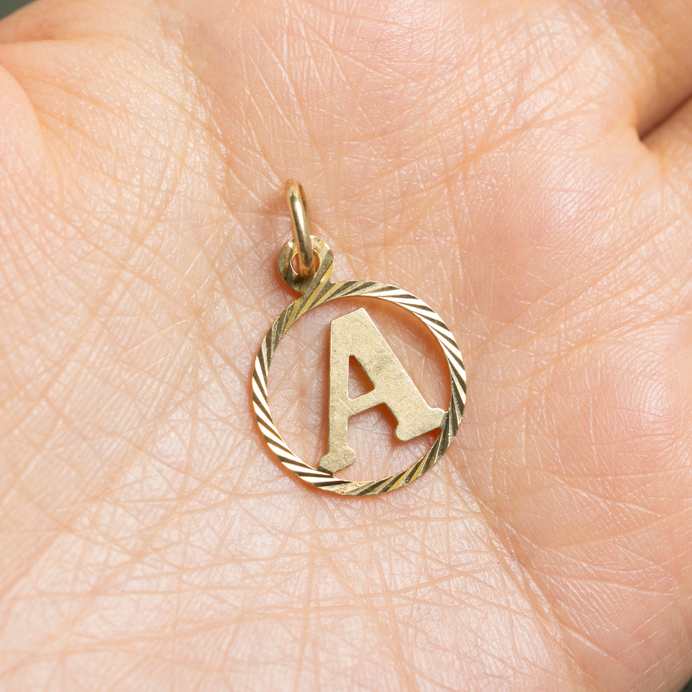 18k Yellow Gold Letter A Initial Charm