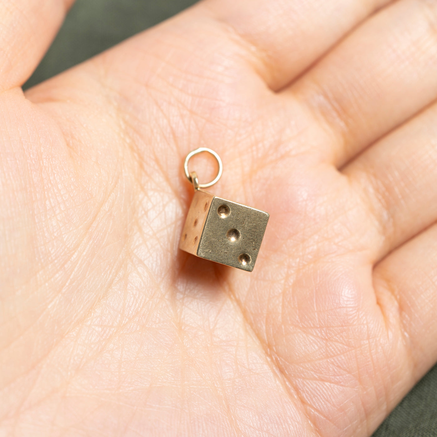 9k Yellow Gold Dice Charm