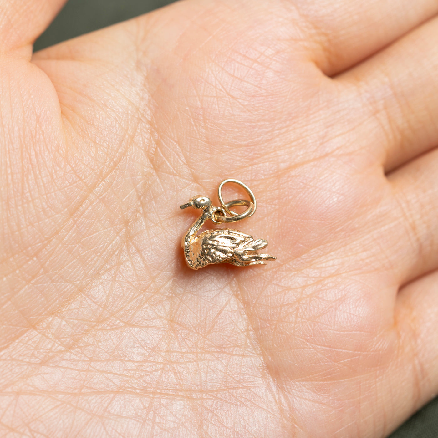 10k Yellow Gold Swan Charm