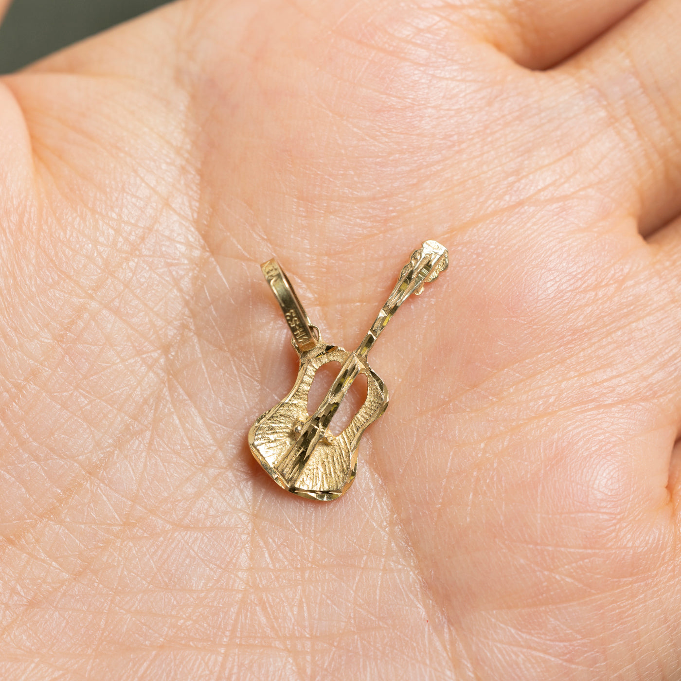14k Yellow Gold Guitar Charm