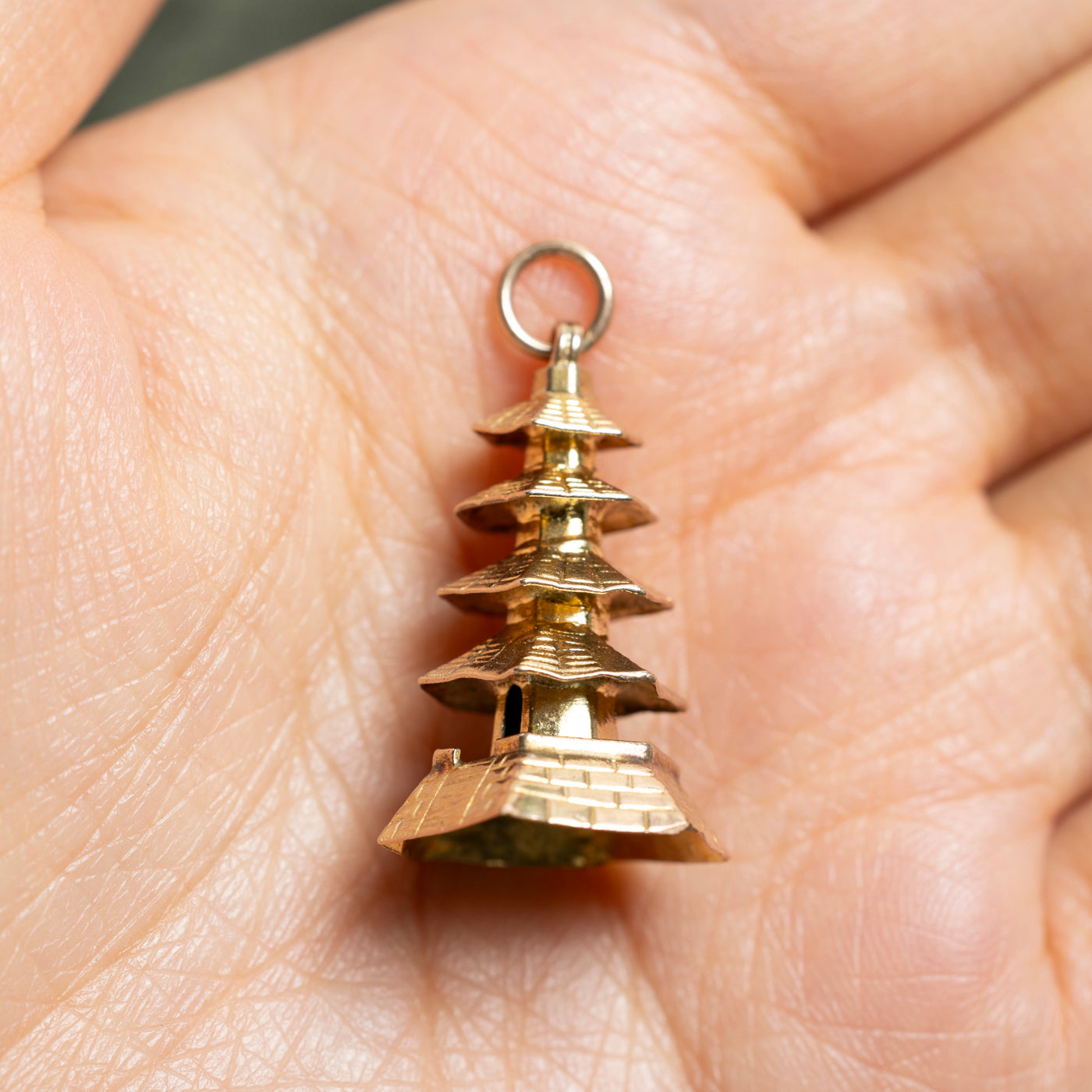 14k Yellow Gold Pagoda Charm