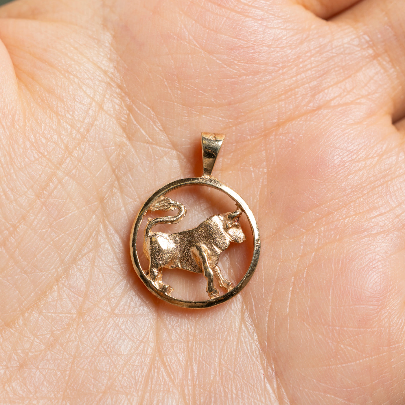 10k Yellow Gold Taurus Zodiac Pendant