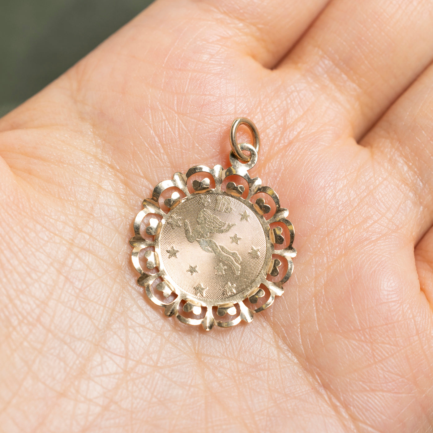14k Yellow Gold Virgo Charm