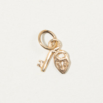 10k Yellow Gold Lock & Key Charm