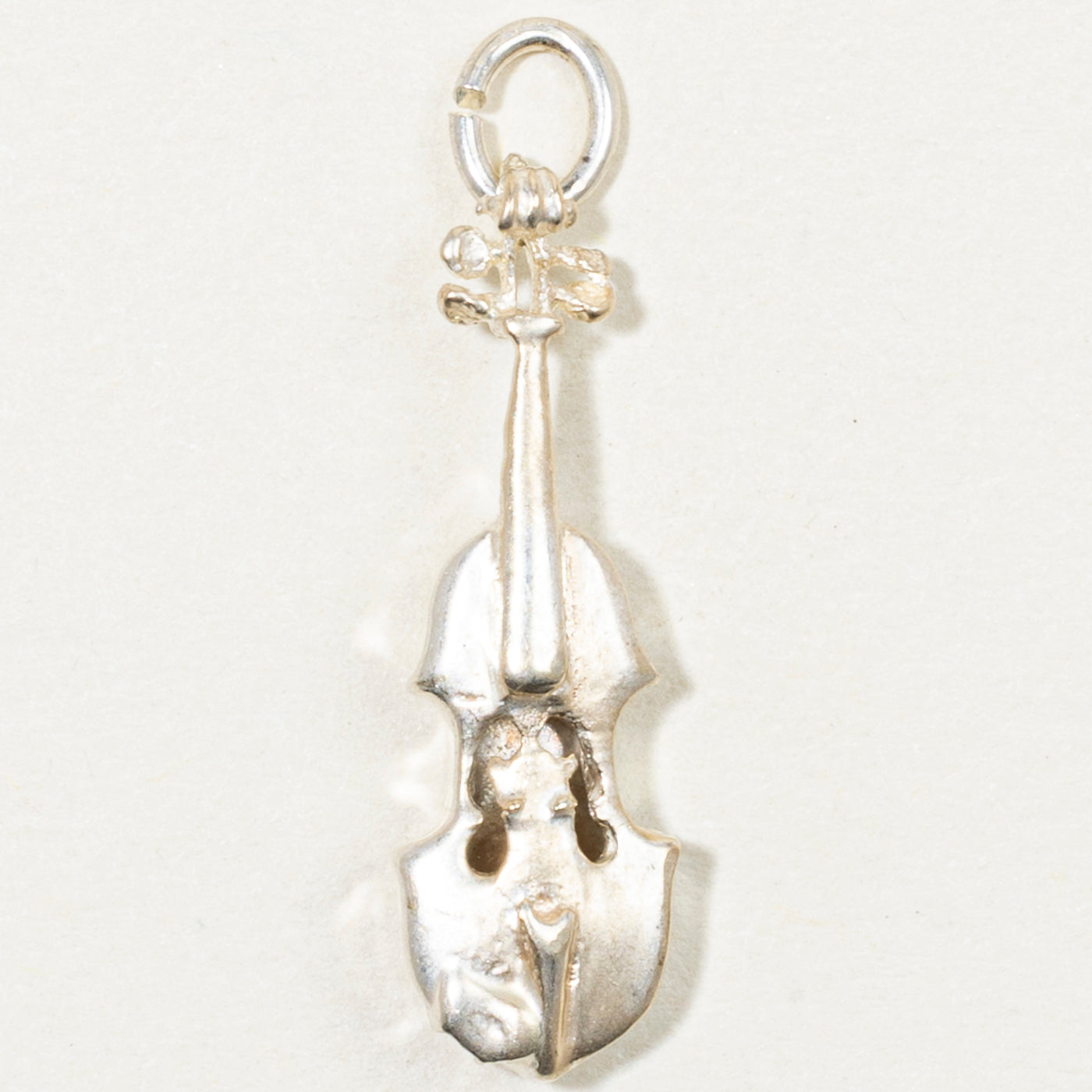 14k White Gold Violin Charm