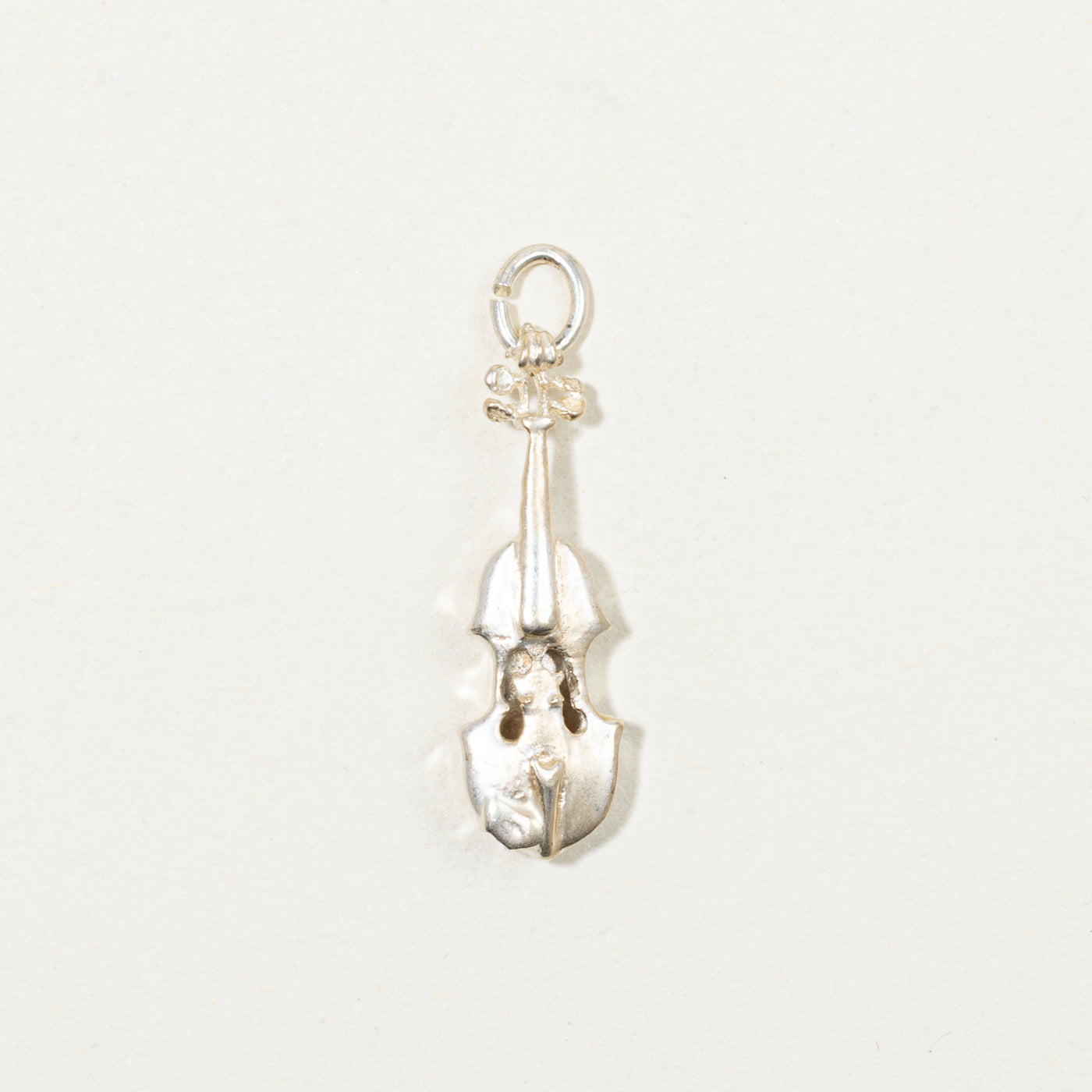 14k White Gold Violin Charm