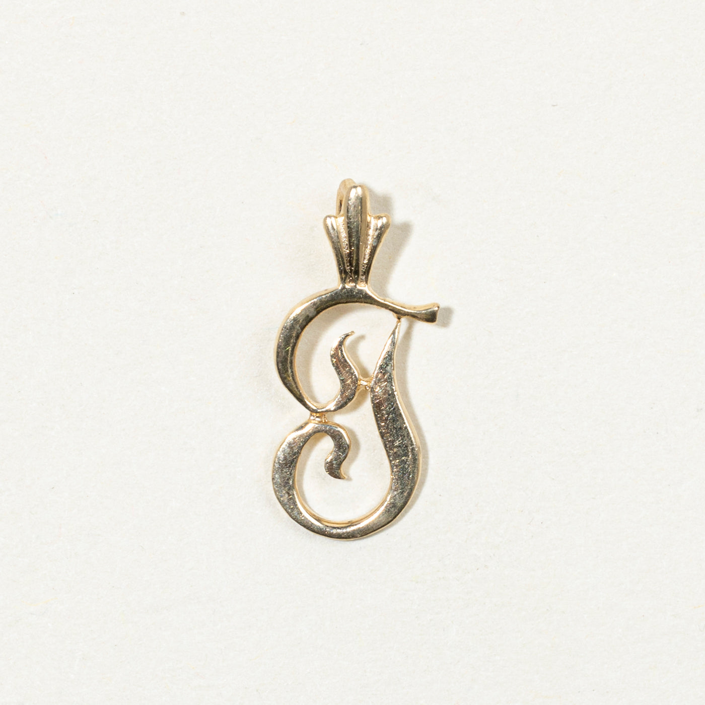 14k Yellow Gold "G" Initial Pendant