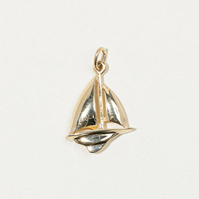 10k Yellow Gold Sailboat Charm