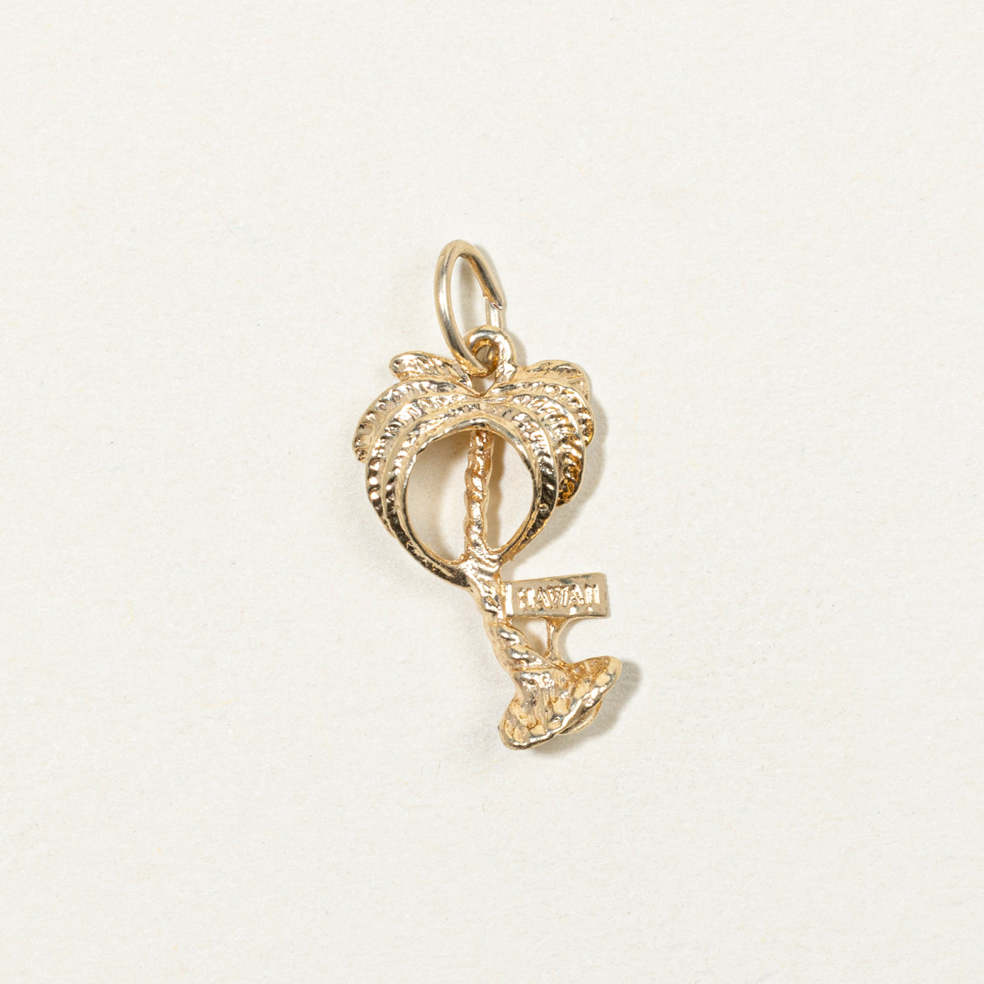 14k Yellow Gold Palm Tree "Hawaii" Charm
