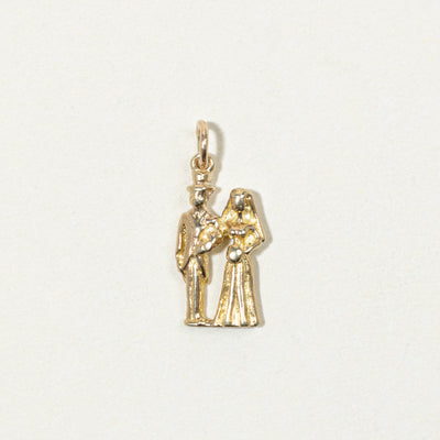 9k Yellow Gold Bride & Groom Charm