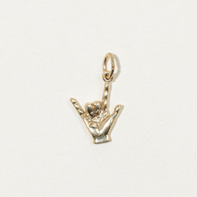 10k Yellow Gold I Love You Hand Charm
