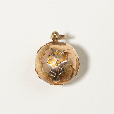 14k Yellow Gold Globe Charm