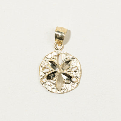 14k Yellow Gold Sand Dollar Pendant