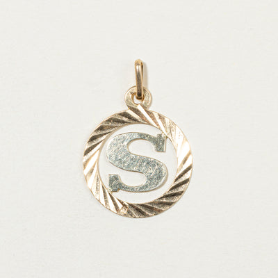 Vintage Italian 18k Yellow Gold Letter S Initial Charm