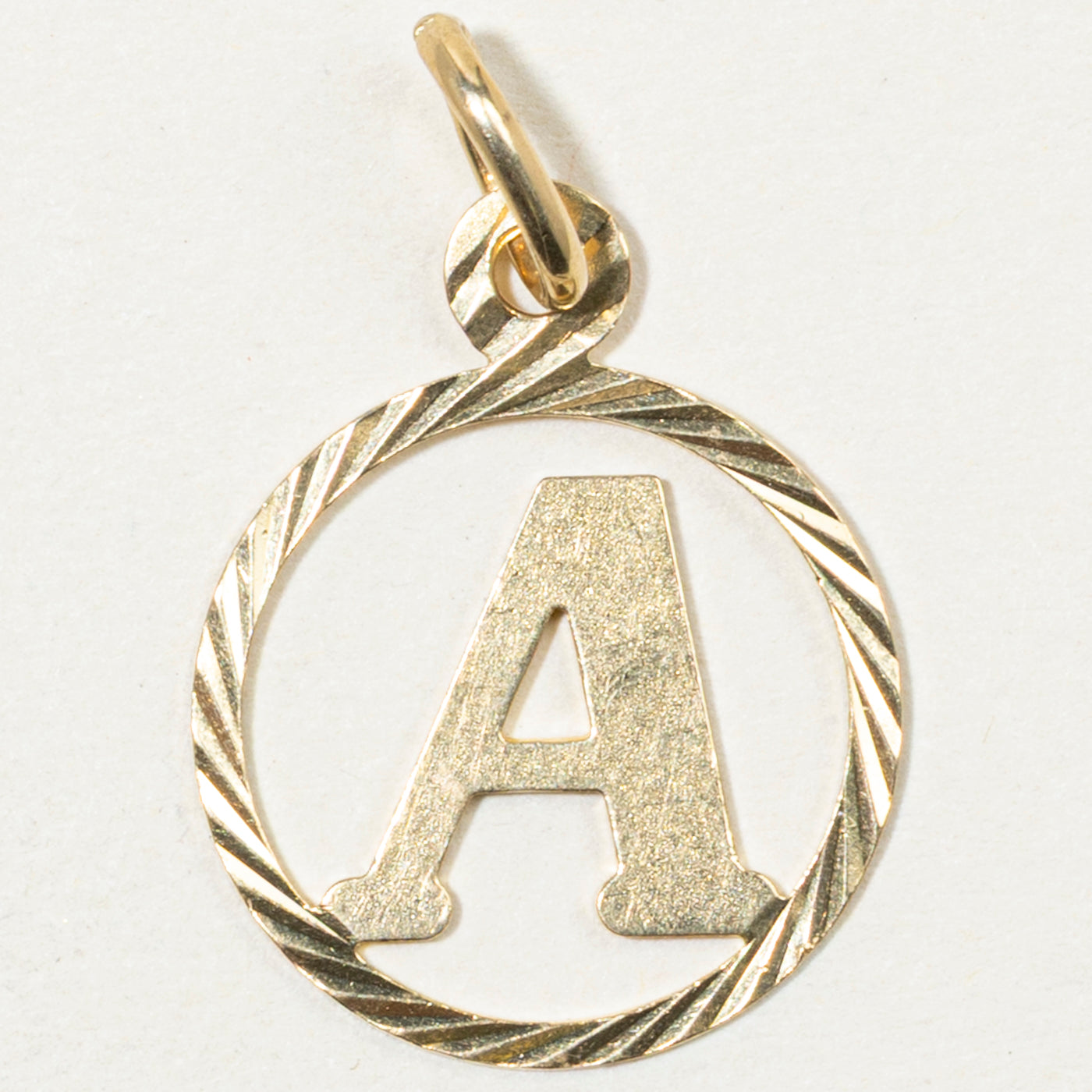 18k Yellow Gold Letter A Initial Charm