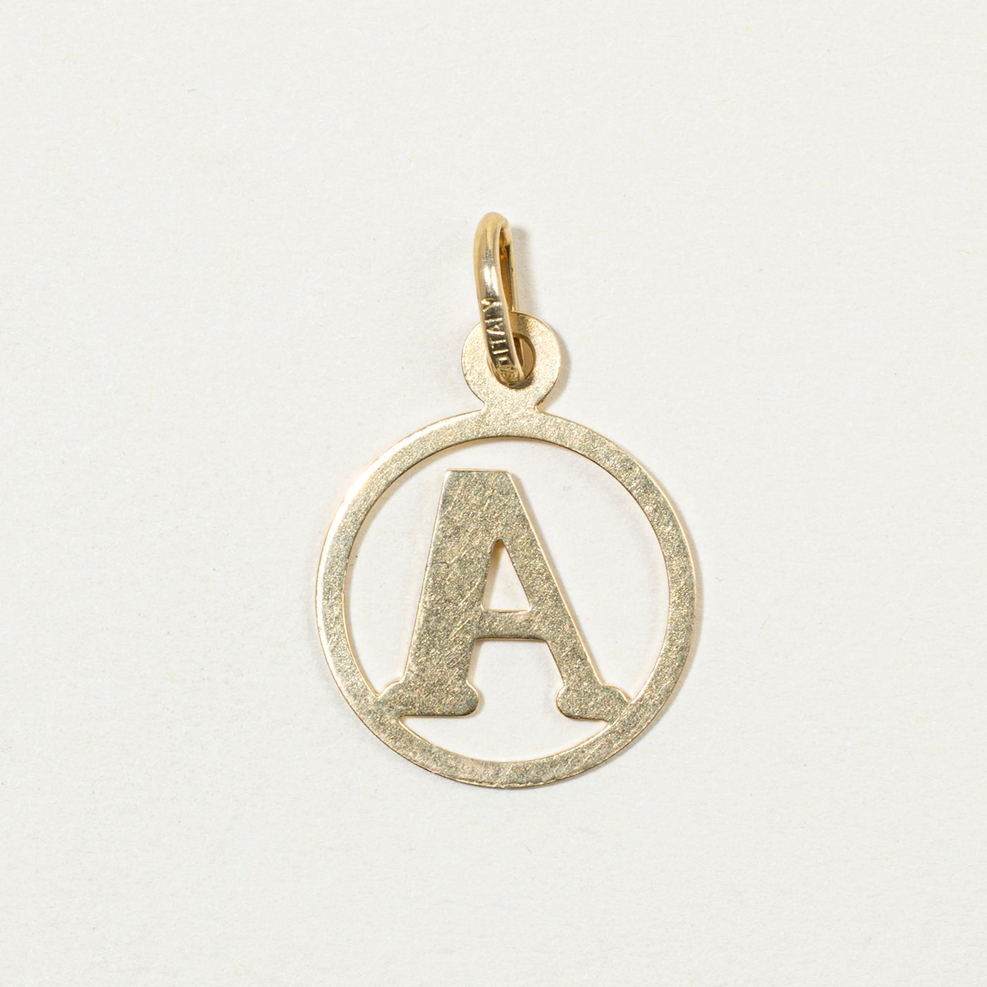 18k Yellow Gold Letter A Initial Charm