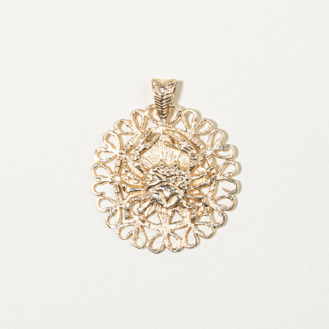 14k Yellow Gold Cancer Zodiac Pendant