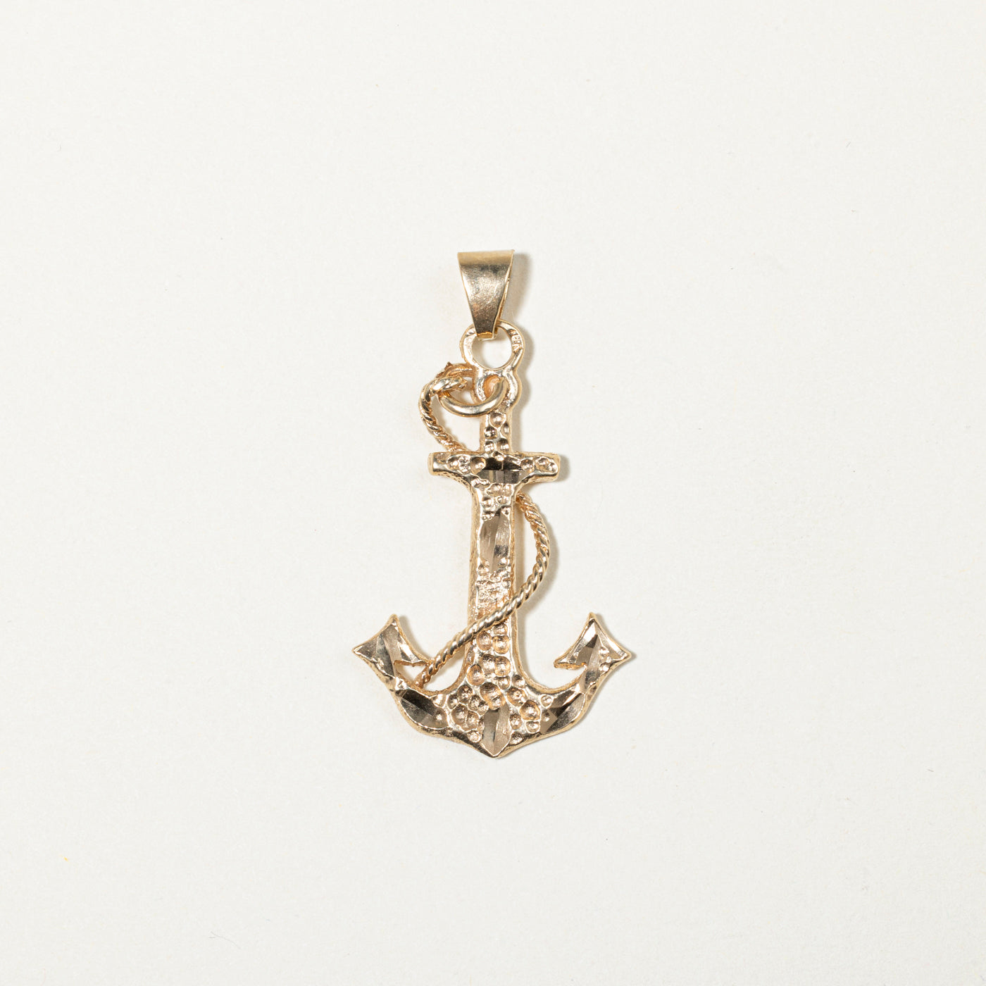 10k Yellow Gold Anchor Nautical Pendant