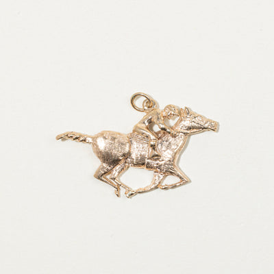 10k Yellow Gold Jockey & Horse Charm