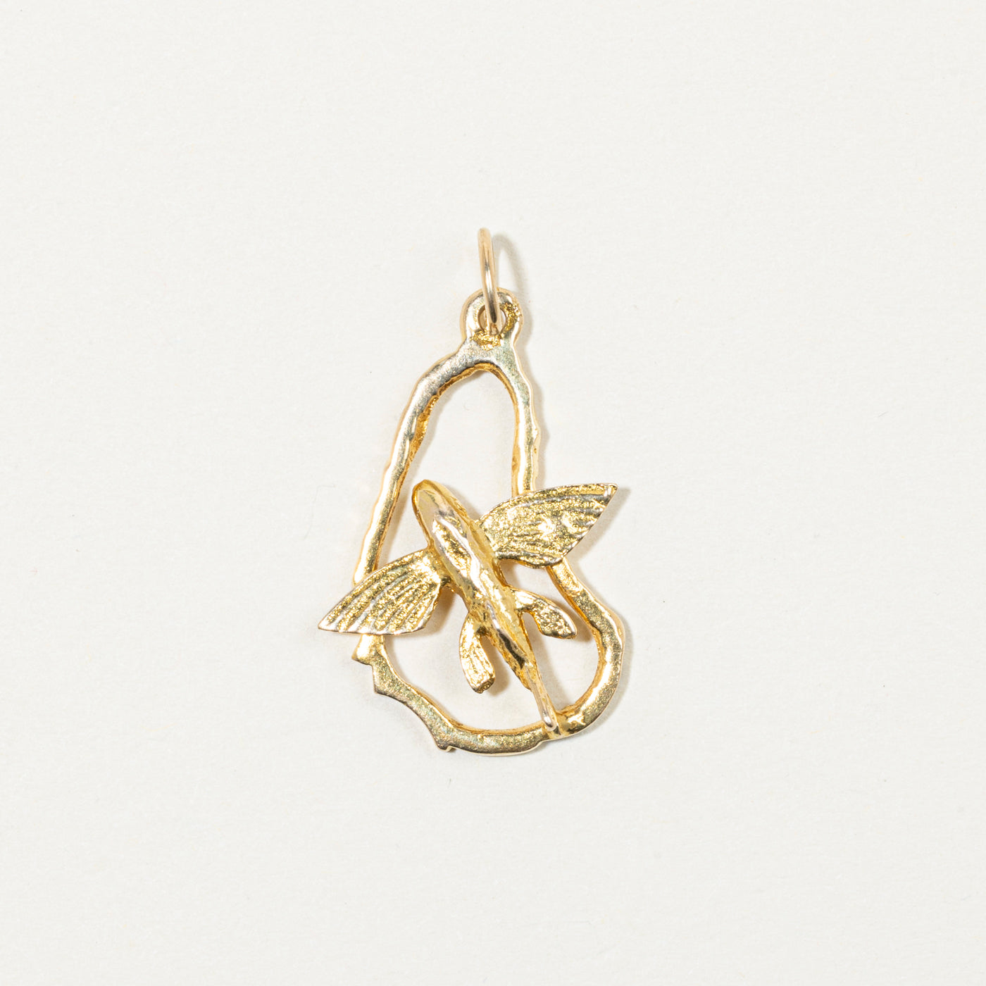14k Yellow Gold Flying Fish Charm