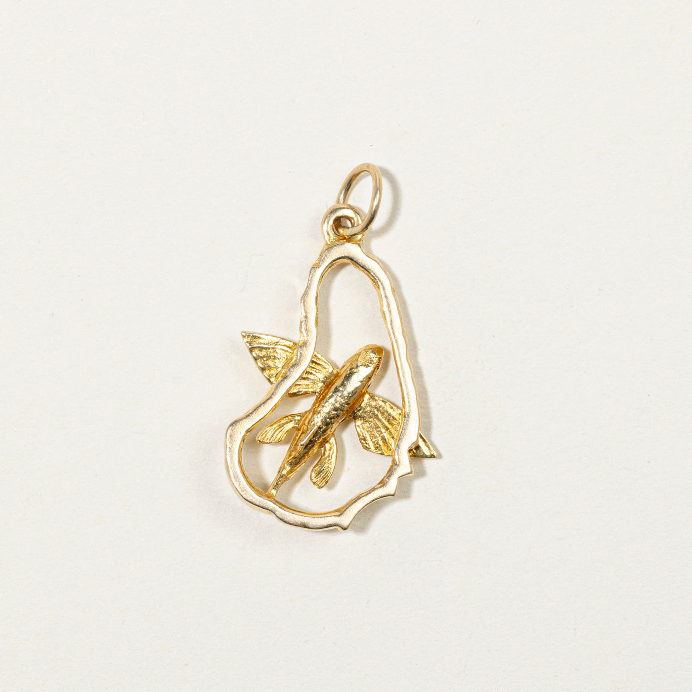 14k Yellow Gold Flying Fish Charm