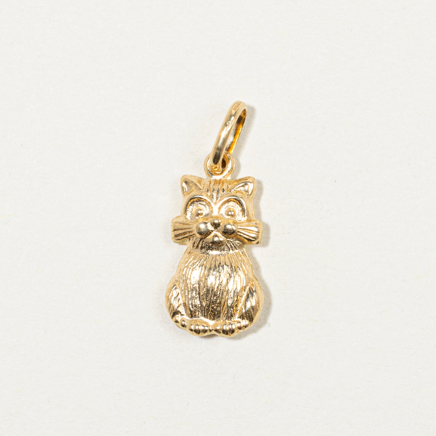 18k Yellow Gold Cat Charm