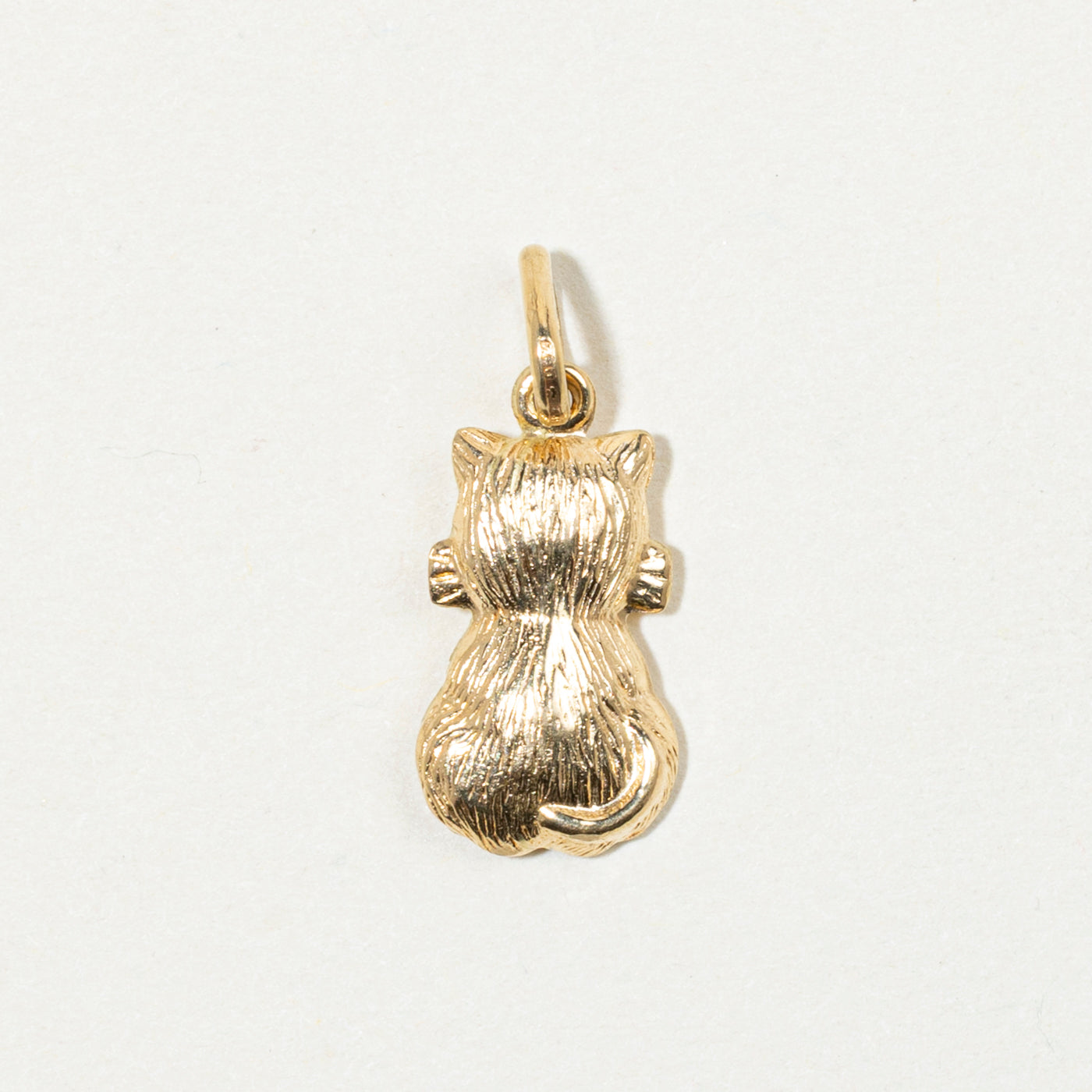18k Yellow Gold Cat Charm