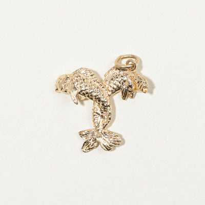 10k Yellow Gold Pisces Charm