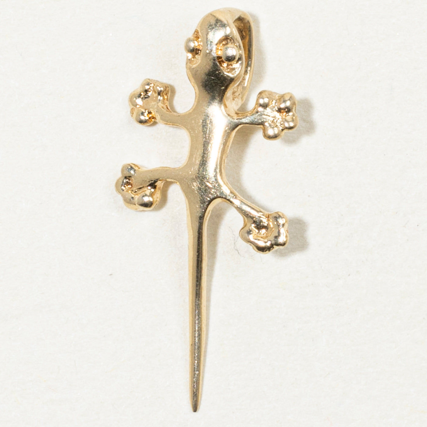 14k Yellow Gold Lizard Charm