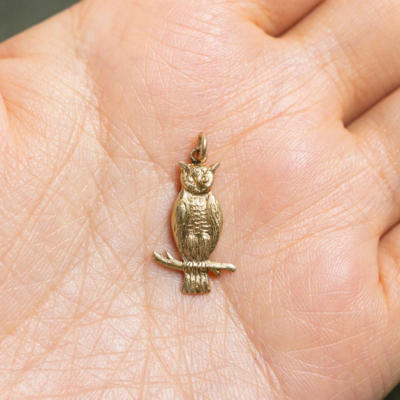 Breloque hibou en or jaune 10 carats