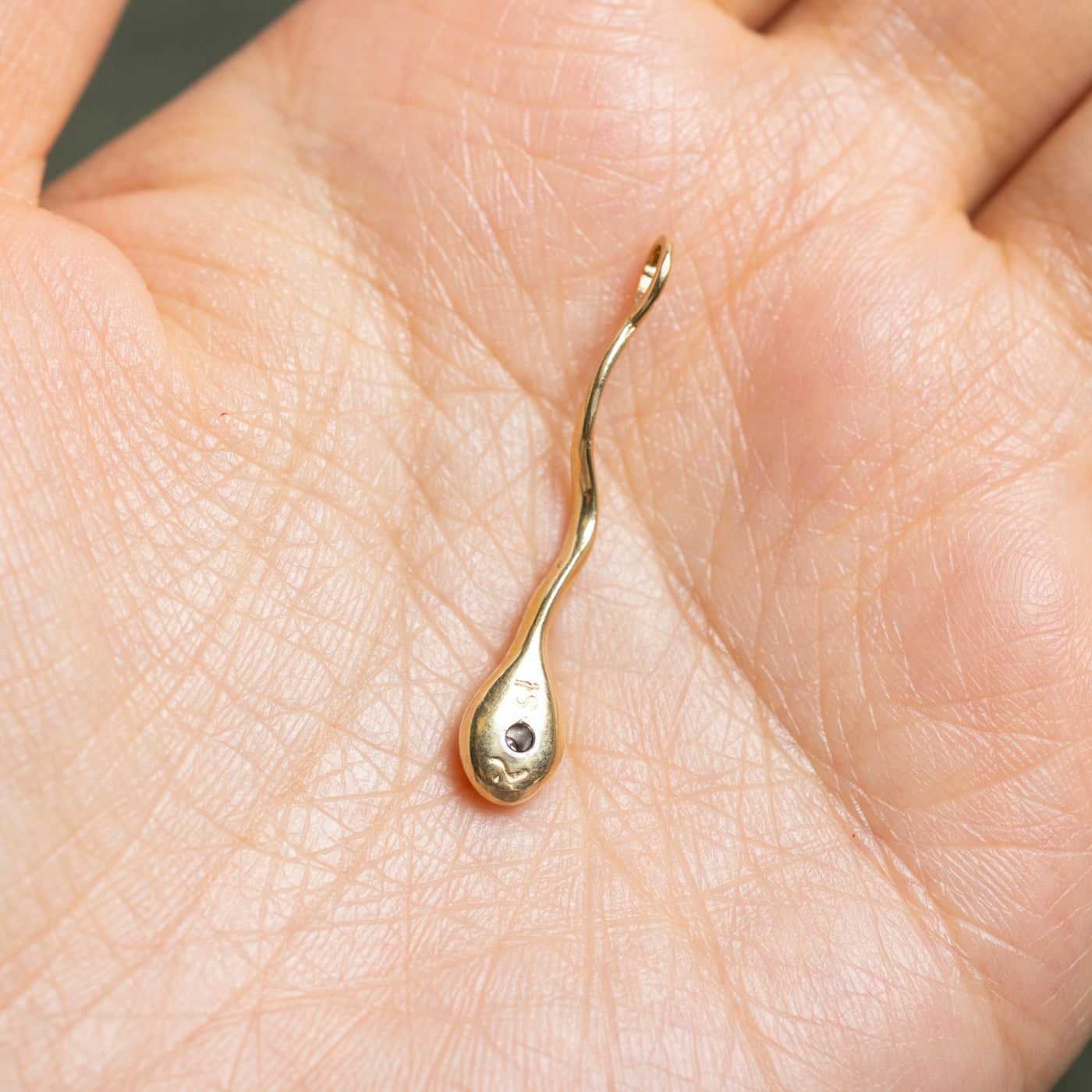 18k Yellow Gold Diamond Tadpole Pendant | 0.03ct