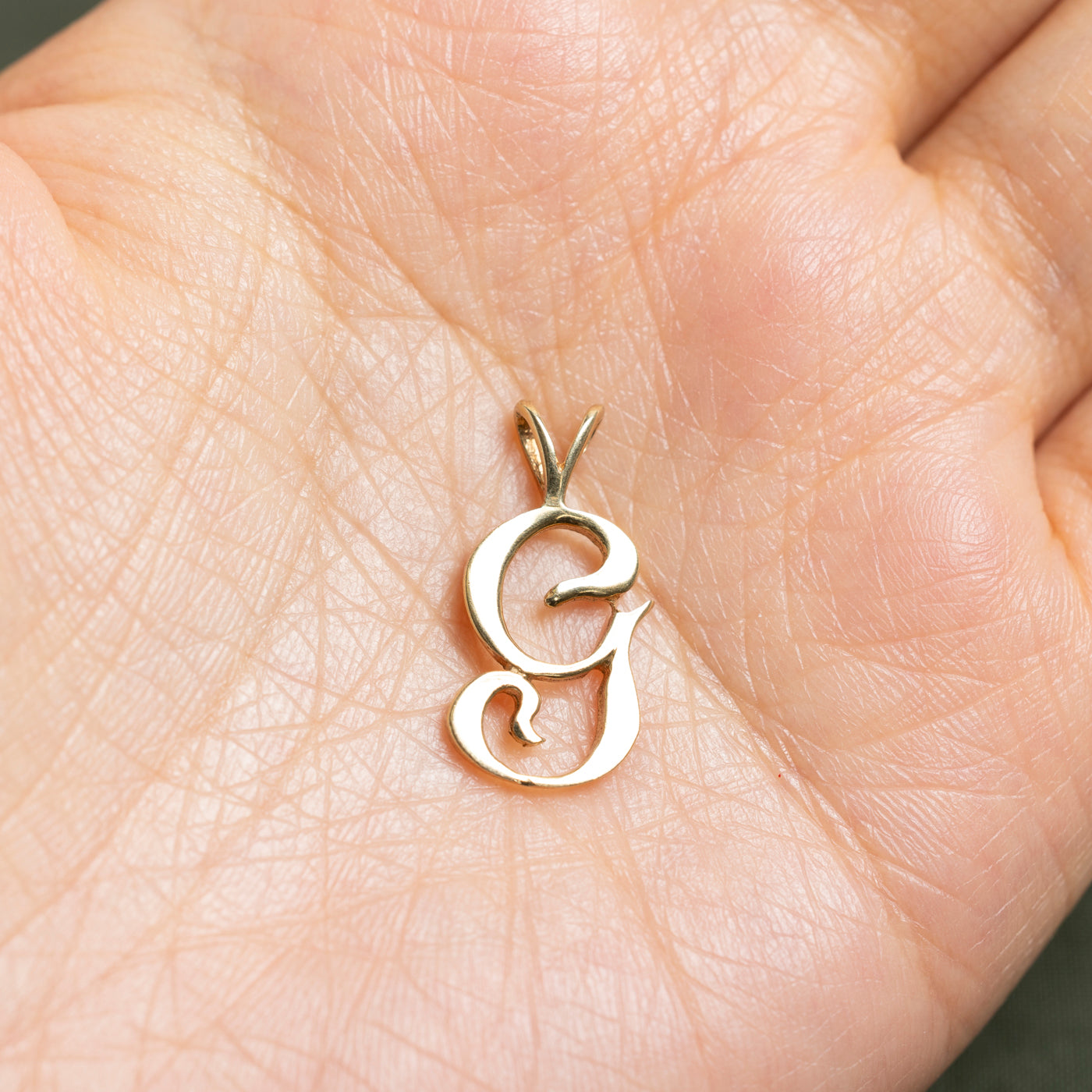 14k Yellow Gold "G" Initial Pendant