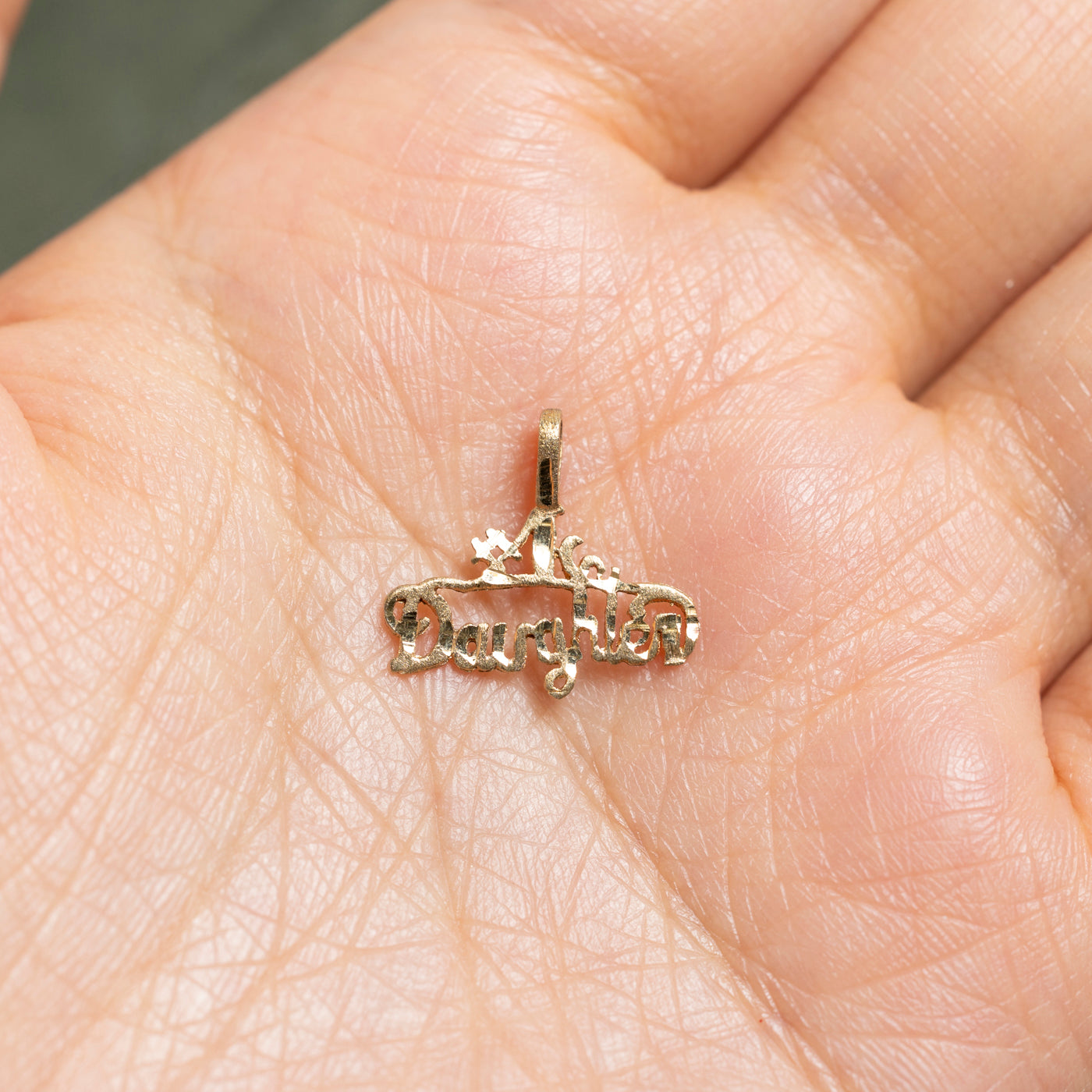 14k Yellow Gold "#1 Daughter" Pendant