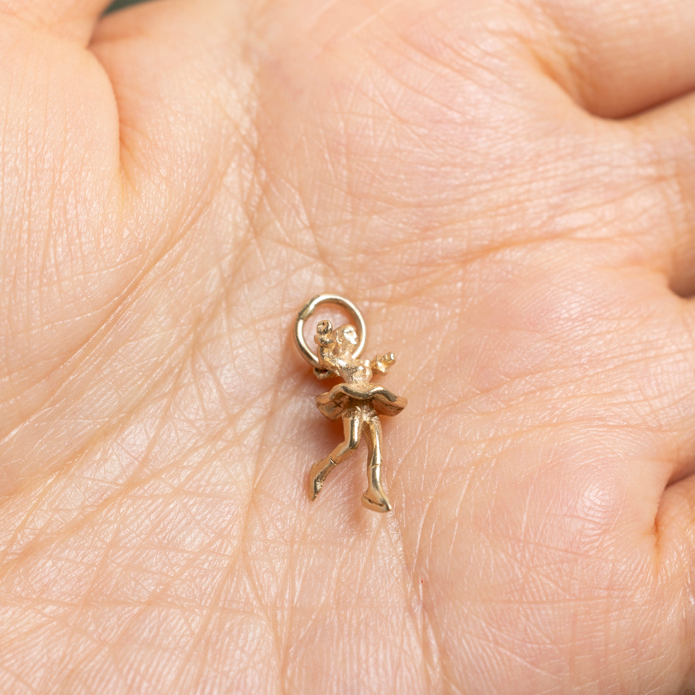14k Yellow Gold Figure Skater Charm