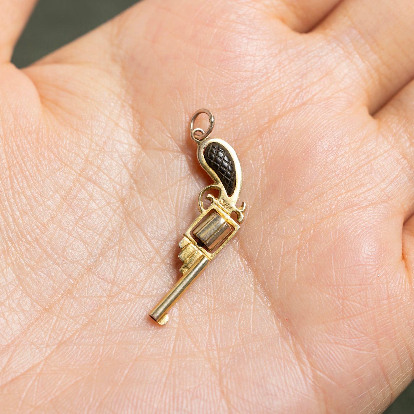 14k Yellow Gold Gun Charm