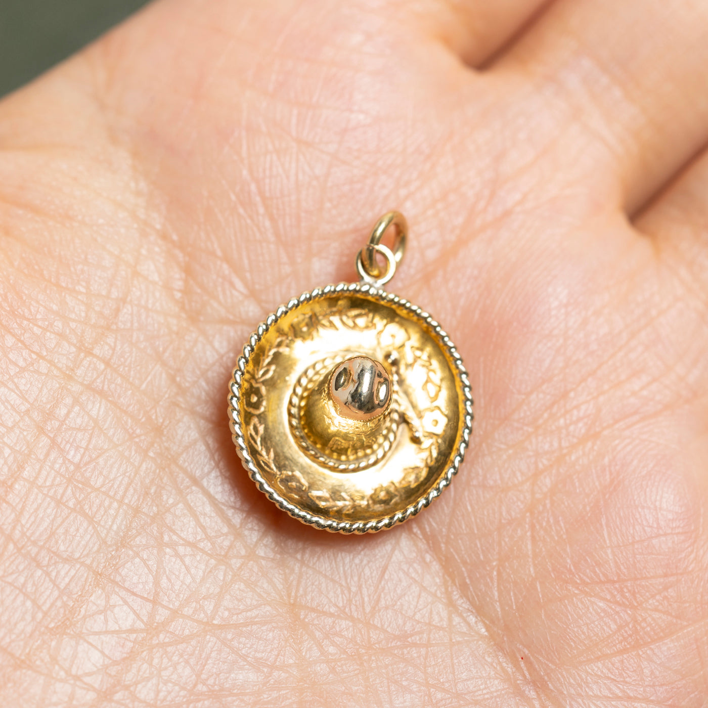 14k Yellow Gold Sombrero Charm