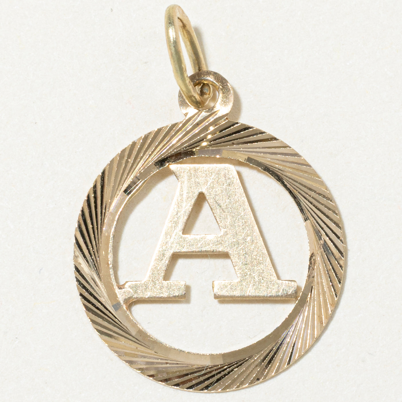 14k Yellow Gold "A" Initial Charm