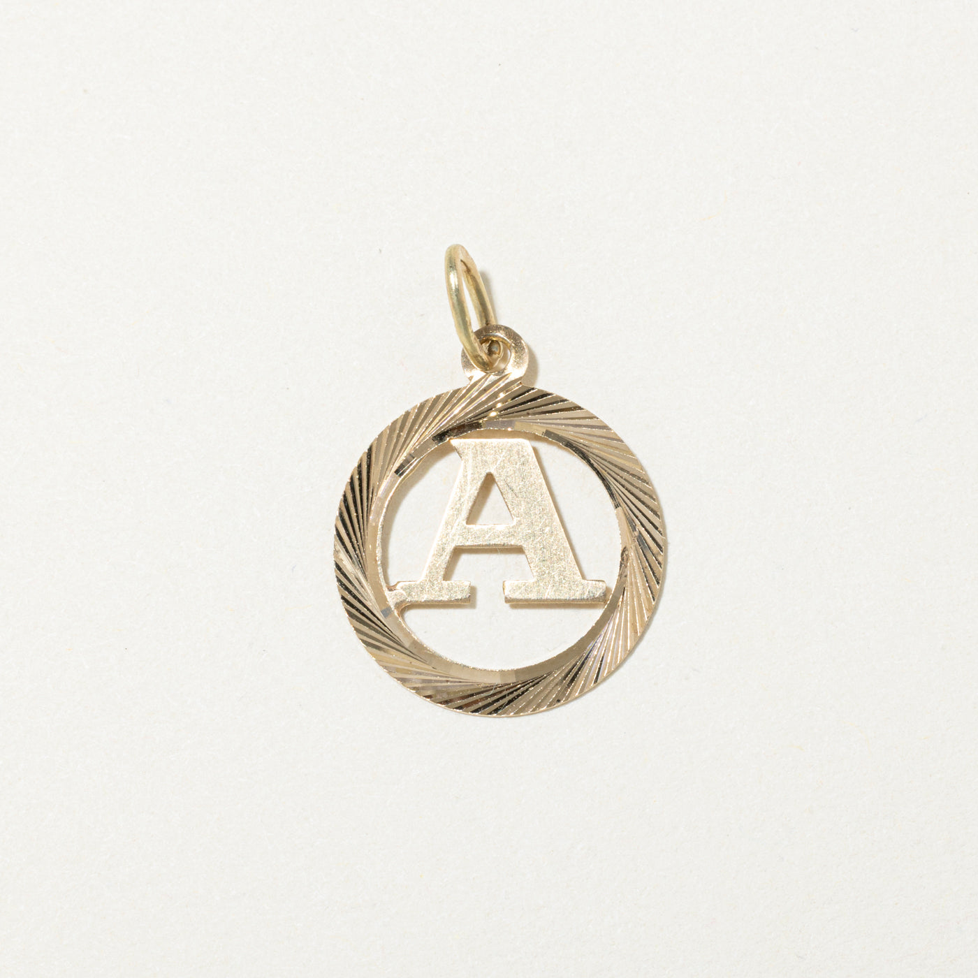 14k Yellow Gold "A" Initial Charm