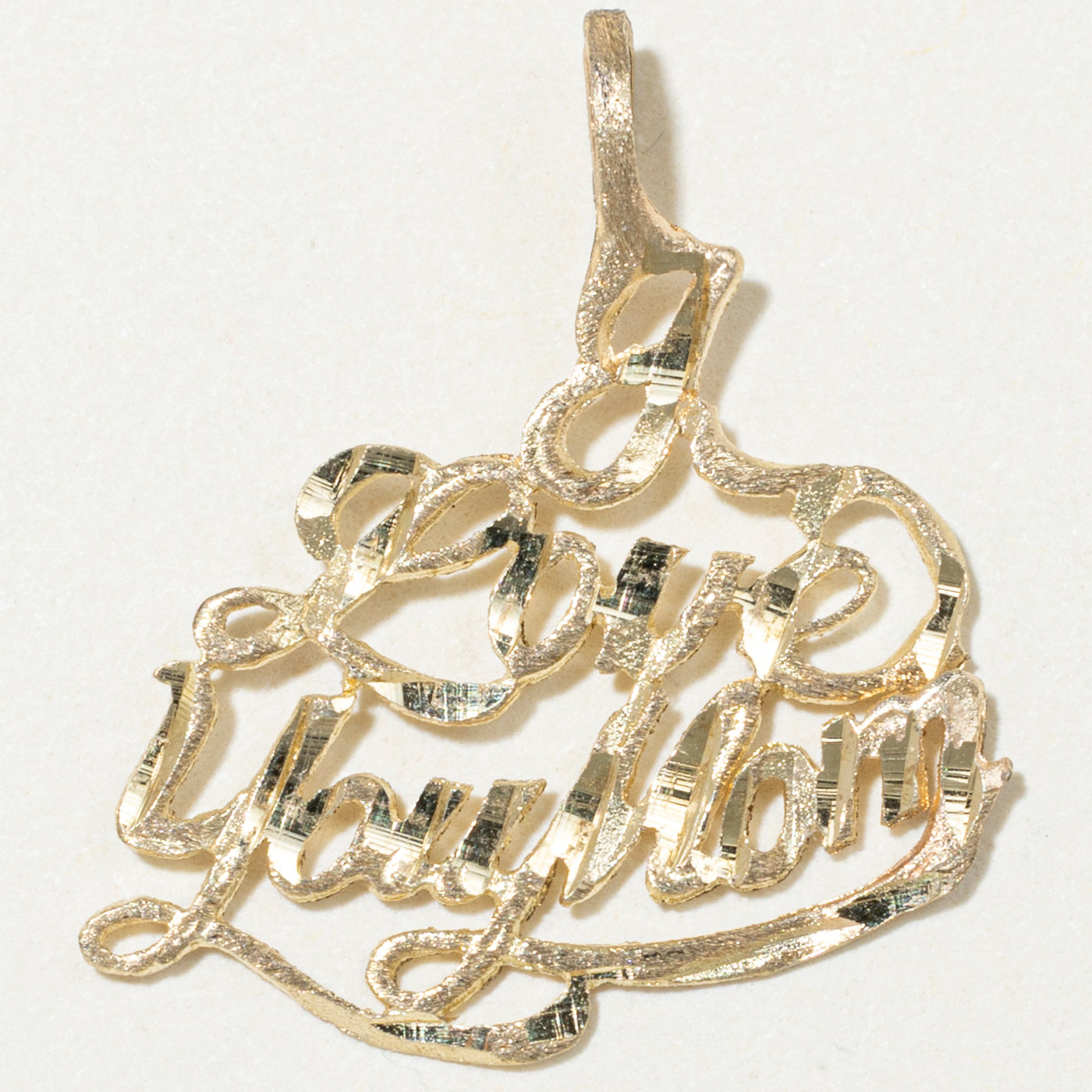 10k Yellow Gold "Love You Mom" Pendant